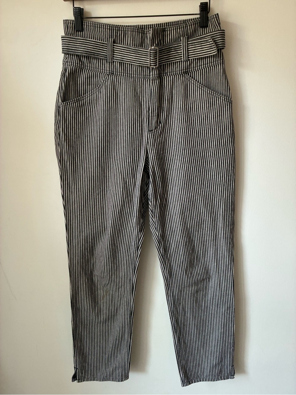 Rebecca Taylor Pants Women’s 27 La Vie Striped Paperbag Belted High Rise